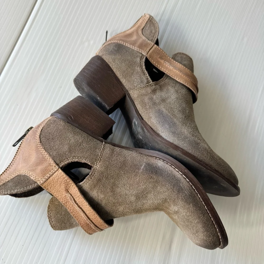 Rebels Taupe and Brown Ankle Booties